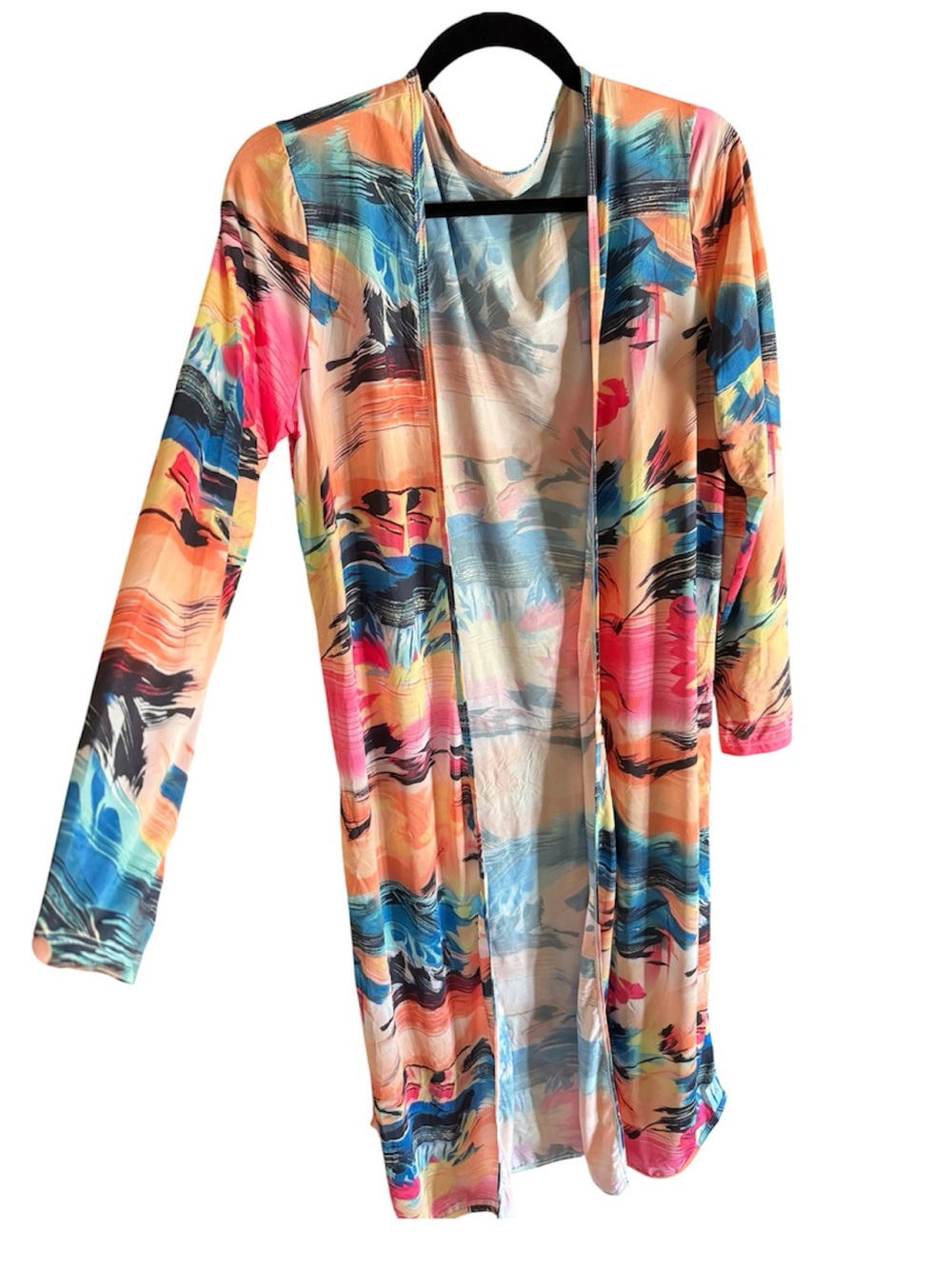 Miami Vibes Open Front Duster Cardigan Swim Cover